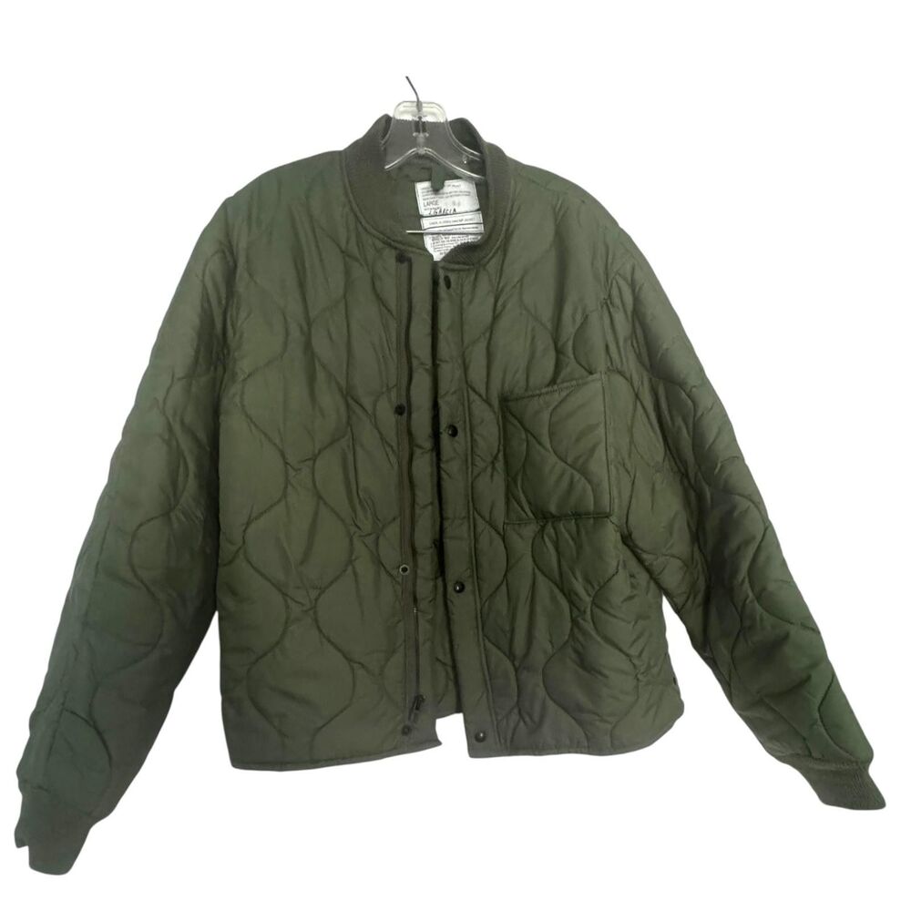 Vintage US Military Flyer's CWU-9/P Quilted Liner Jacket Mens Large Green Nylon